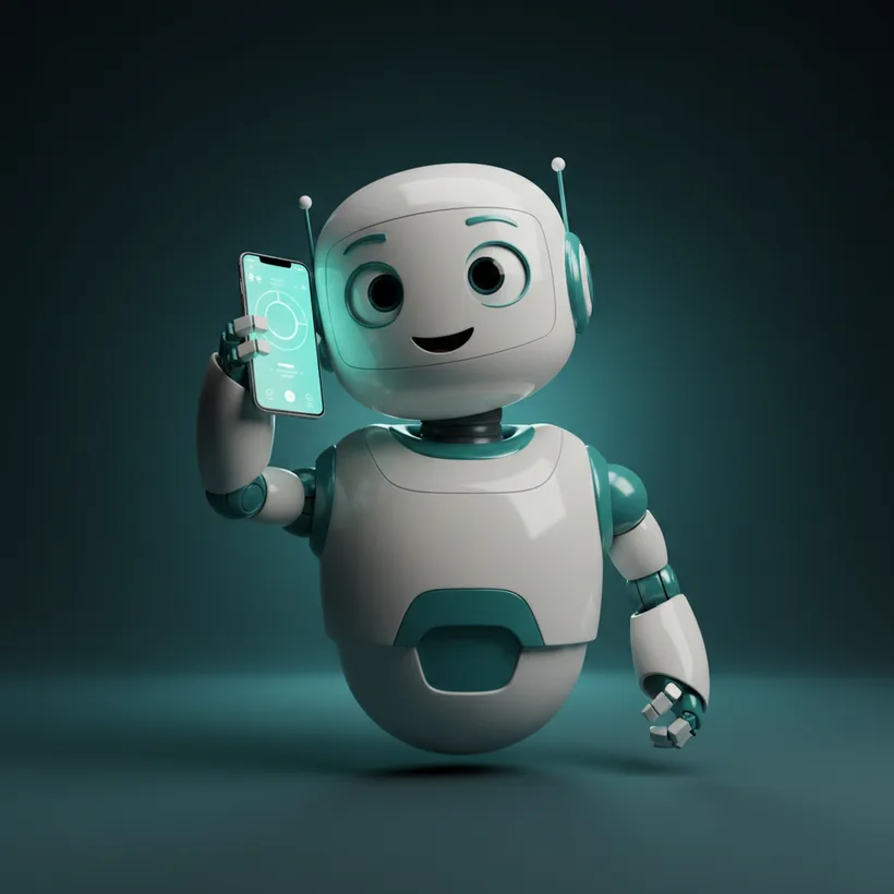 Robot de IA contestando una llamada
